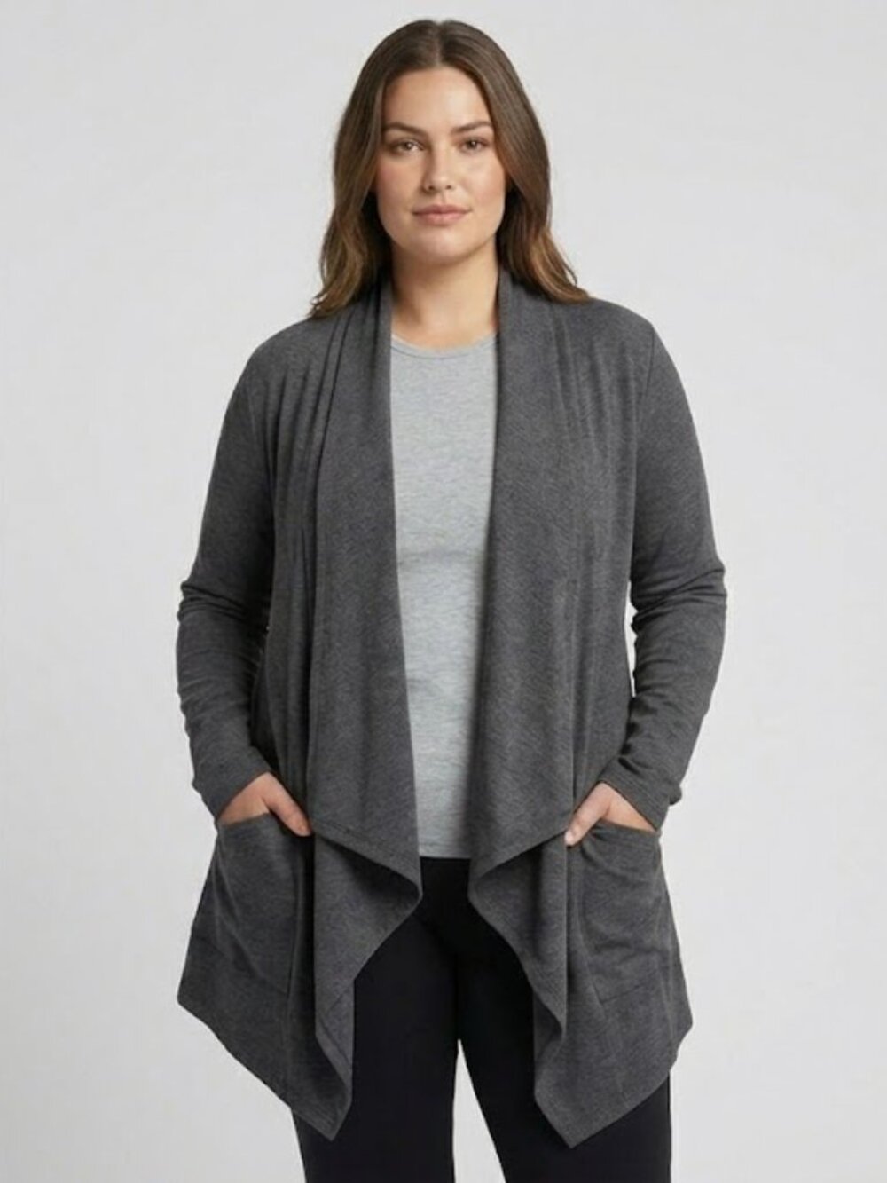 Daub Valencia Bamboo Cotton Open Front Cardigan Jacket Size S